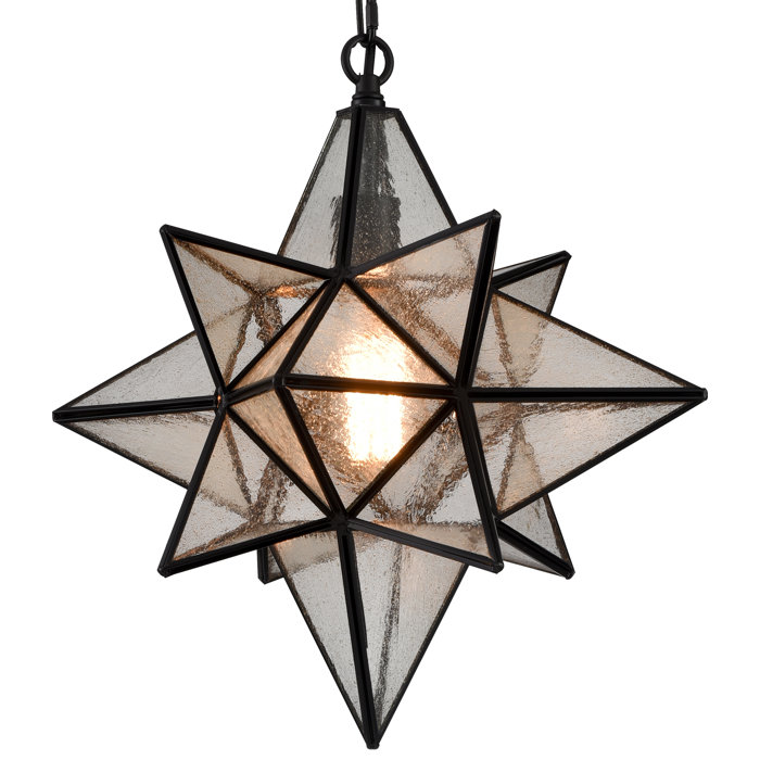 Corrigan Studio® Moravian Star Light Modern Black Pendant Lights Clear